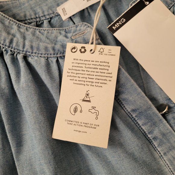 Mango MNG Peasant Blouse Top Shirt Long Sleeve NEW - Picture 8 of 8